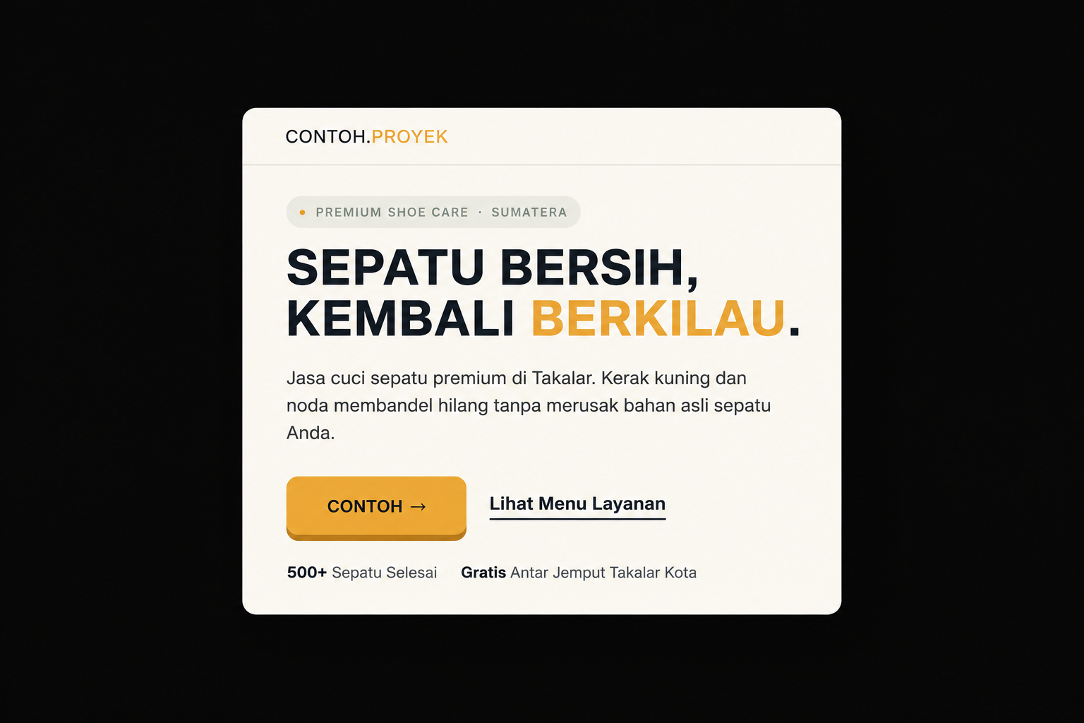 Screenshot Contoh Proyek Landing Page